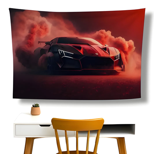 Red Lamborghini Wall Flag