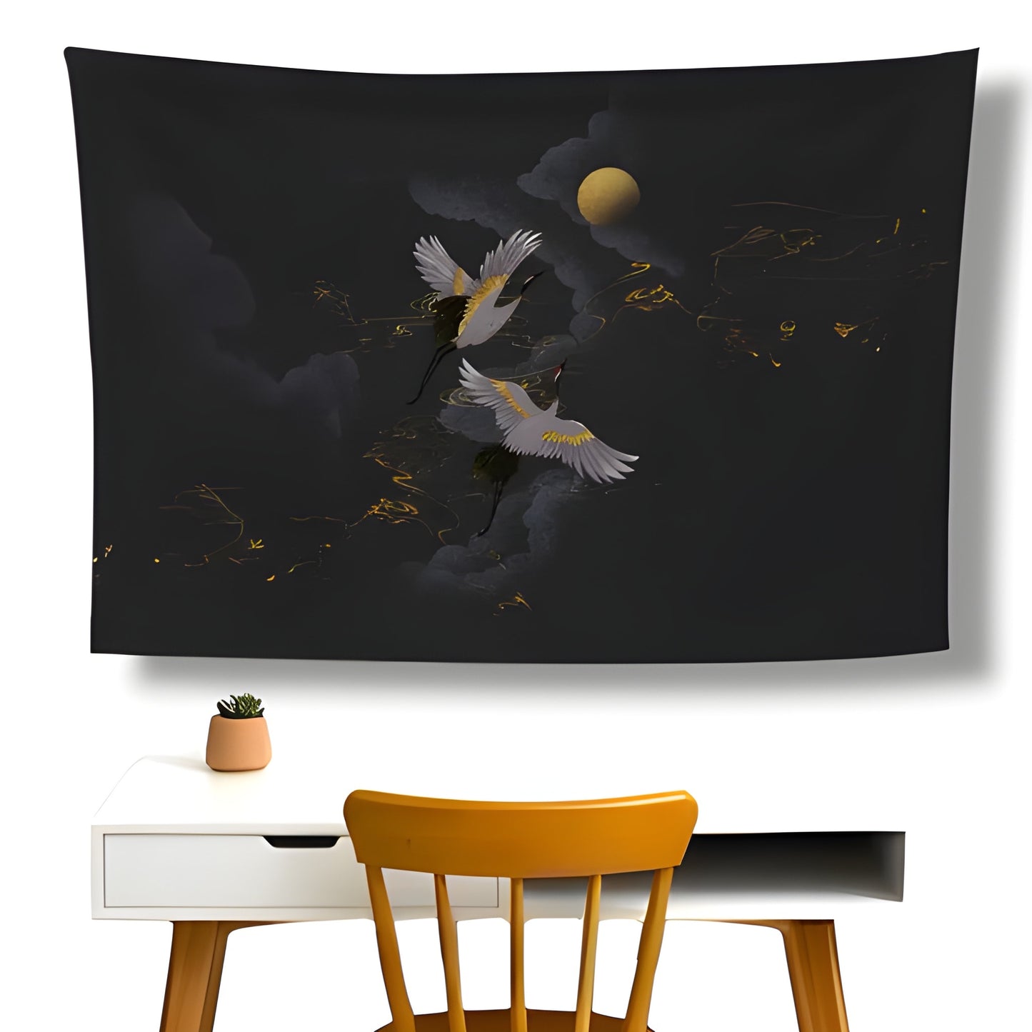 Bird Moon Wall Flag