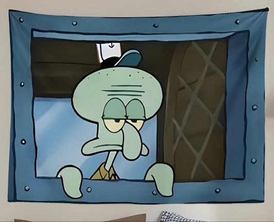 Squidward Wall Flag