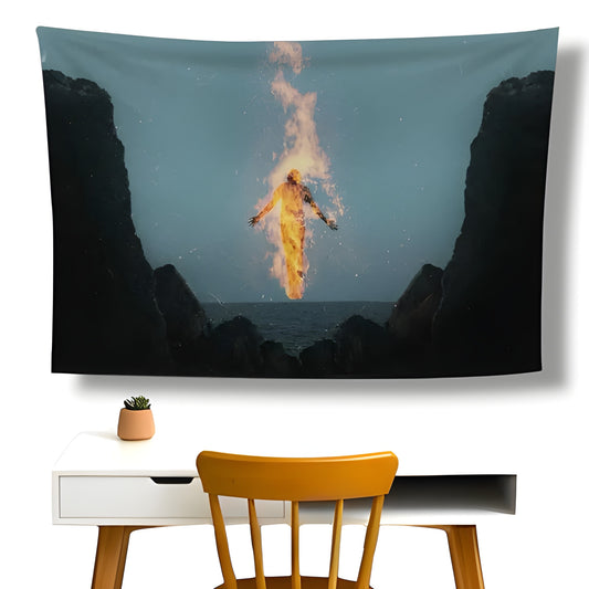 Fire Man Wall Flag