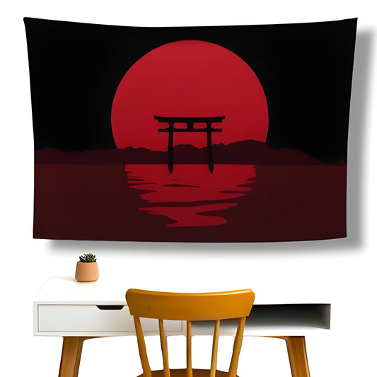 Red Sun Wall Flag